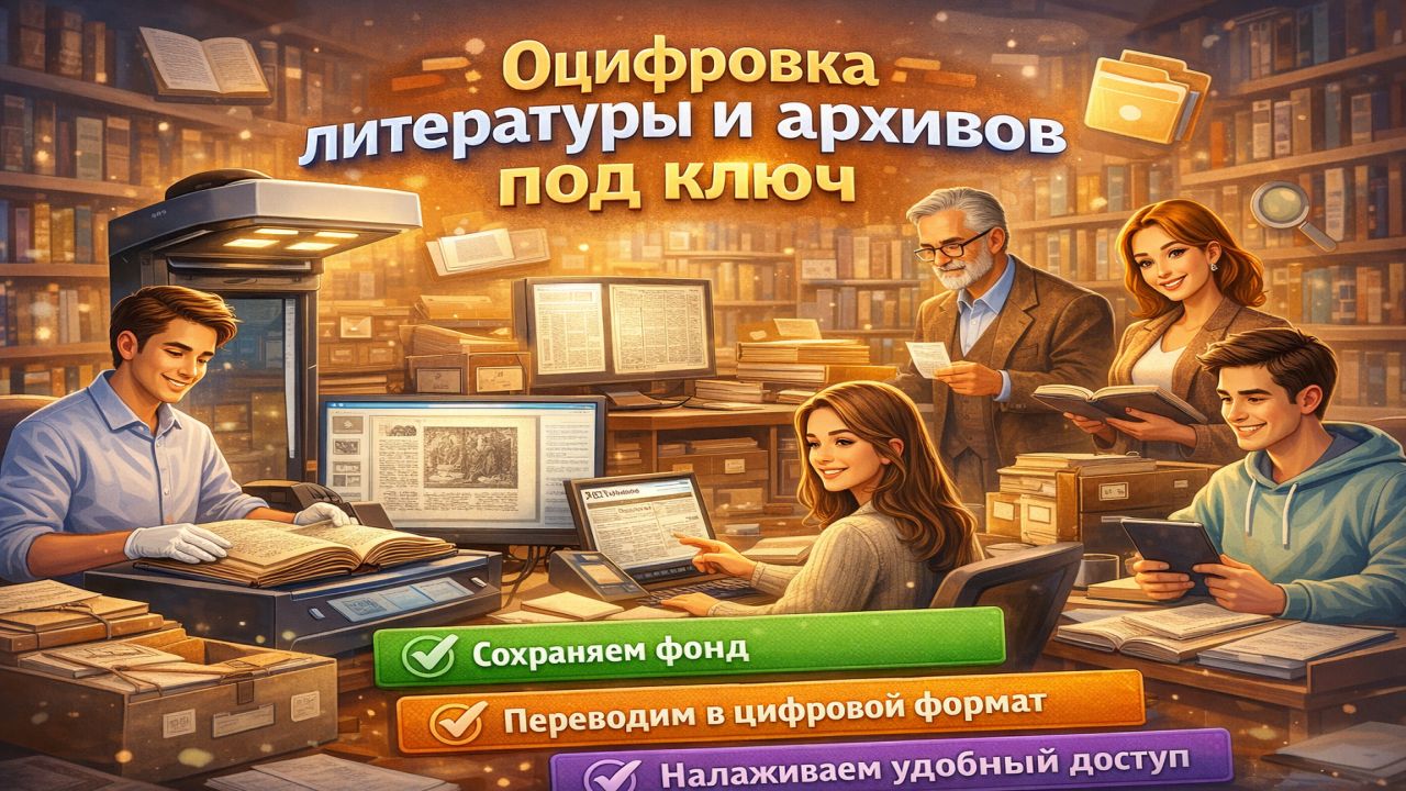 Оцифровка литературы и архивов под ключ